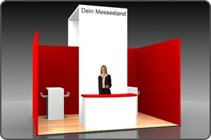 Messestand mit Mischbauweise